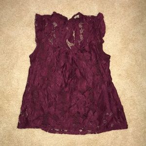 Maroon Lace Top